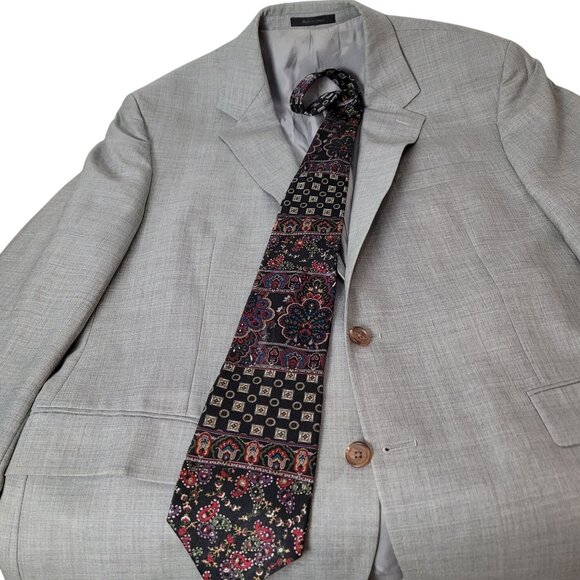 Vintage Givenchy Mens Tie 1980s Patchwork Pattern - Picture 2 of 8